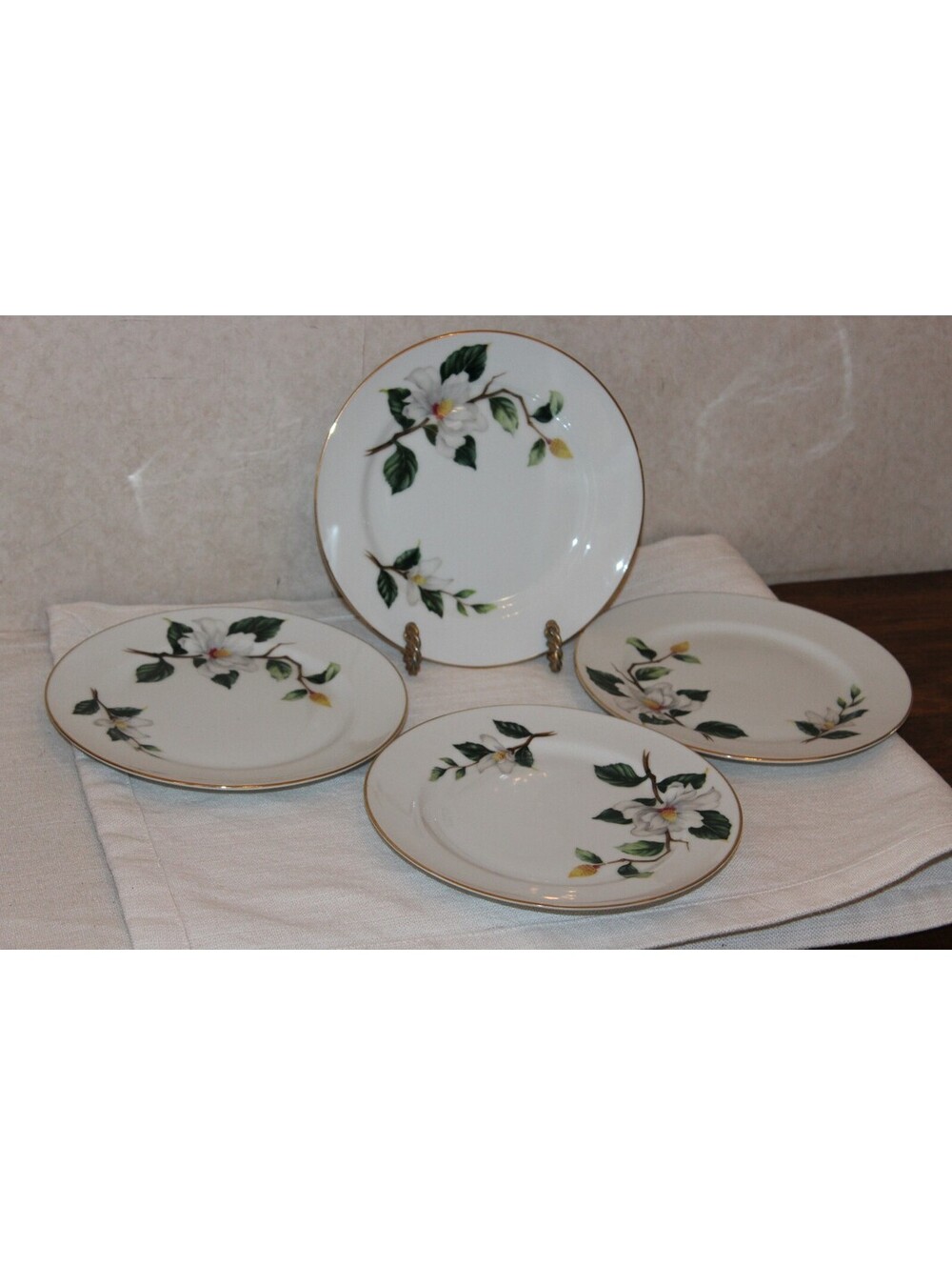 Vintage Seyei Japan Camellia Fine China Salad Plates Set of 4